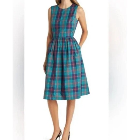 Nordstrom Dresses & Skirts - Nordstrom Plaid Sleeveless Fit & Flare Dress Medium NWT Holiday Timeless